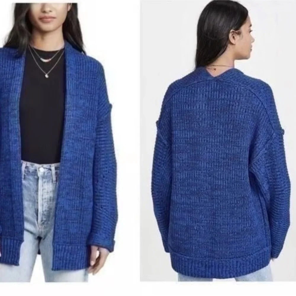 Free People Royal Blue Knit Cardigan